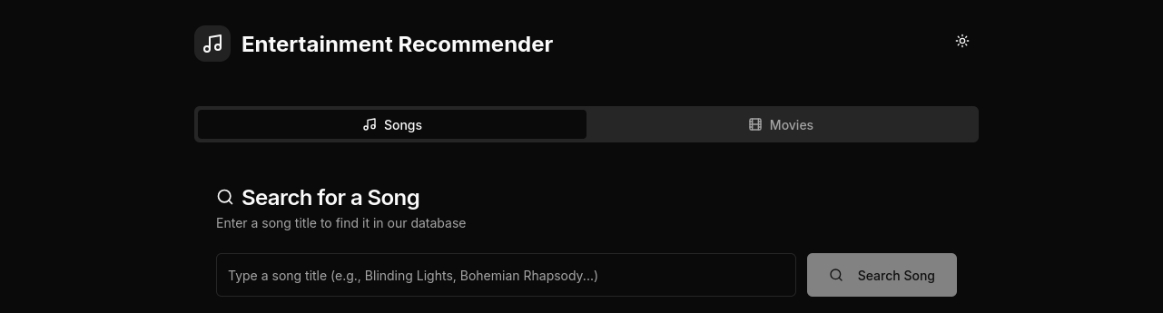 Entertainment Recommender